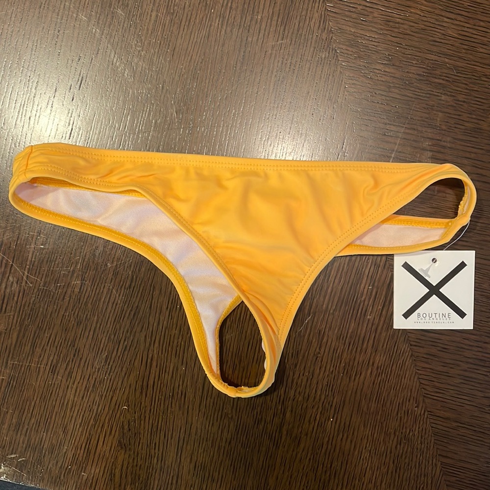 Boutine LA womens thong bikini bottom. New w tags. Unworn. Size Medium. Yellow